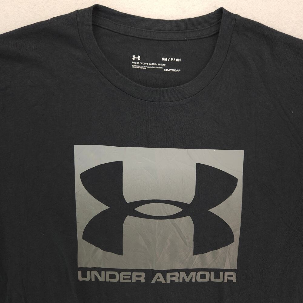 Under Armour Casual Crew Neck Short Sleeve Graphic T Shirt Mens Size S Black